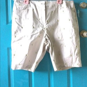 Talbots khaki bumble bee Bermuda shorts NWTs